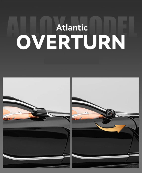 1:24 Bugadi ATLANTIC Fast & Furious Alloy Car Model Diecasts Toy With Sound and Light Vehicles Decoration Toys For Kids Gift