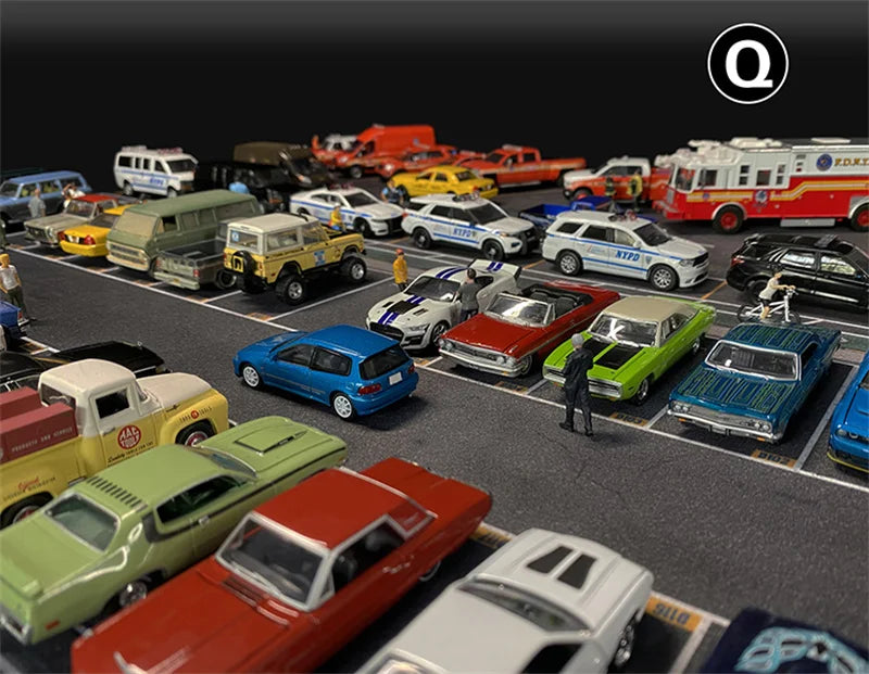 1:64 Scale Car Streets in World Cities Road Scene Accessory Parking Lot Mat For Diecast Vehicle Display Mouse Pad Toys Gifts Fan