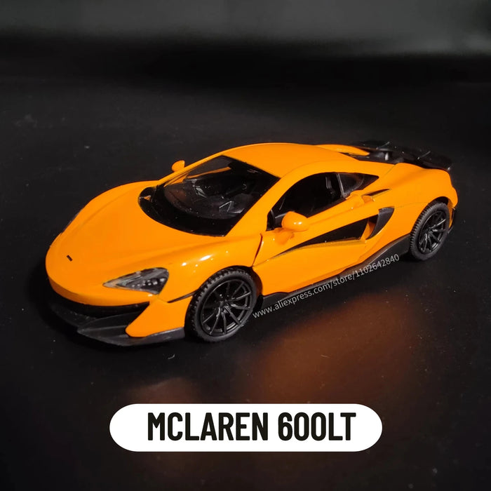 1/36 Mclaren 600LT 650S Pullback Toy Car Model Official Licensed Scale Replica Metal Diecast Miniature Art Xmas Kid Boy Gift
