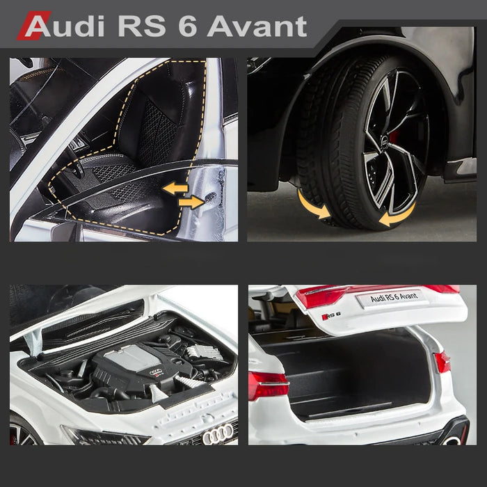 1/18 AUDI RS6 Avant Alloy Die Cast Toy Car Model Sound and Light Children's Toy Collectibles Birthday gift
