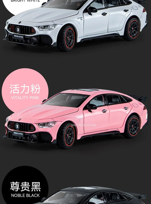 1/24 Scale Babos 900 AMG GT63 Toy Sport Car Model Alloy Diecast Kids Toy Sound Light Pull Back Model Car for Boys Birthday Gifts