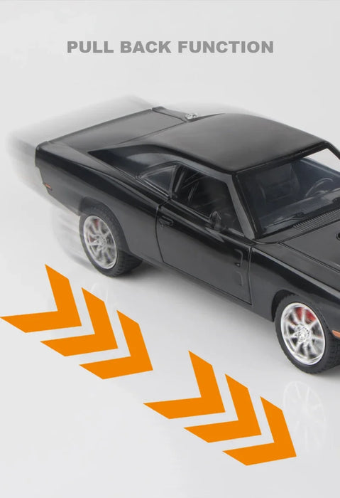 Dodge Charger 1970 1:24 American Super Muscle Car Alloy Diecast Model Toys Sound & Light Simulation Christmas Gifts for Kids