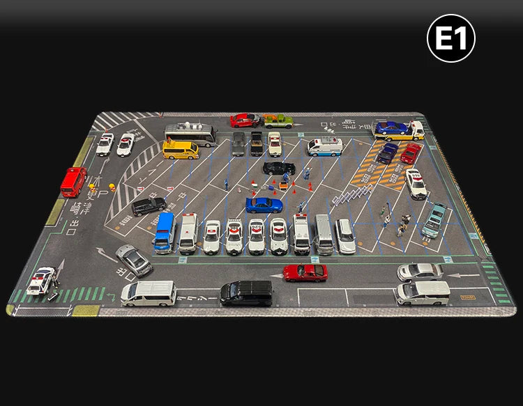 1:64 Scale Car Streets in World Cities Road Scene Accessory Parking Lot Mat For Diecast Vehicle Display Mouse Pad Toys Gifts Fan