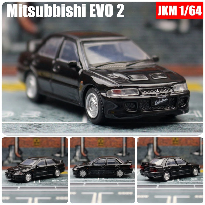 1:64 Mitsubishi Lancer Evolution Ⅱ EVO 2 Toy Car 1/64 JKM Diecast Metal Super Sport Vehicle Model Miniature Collection Gift