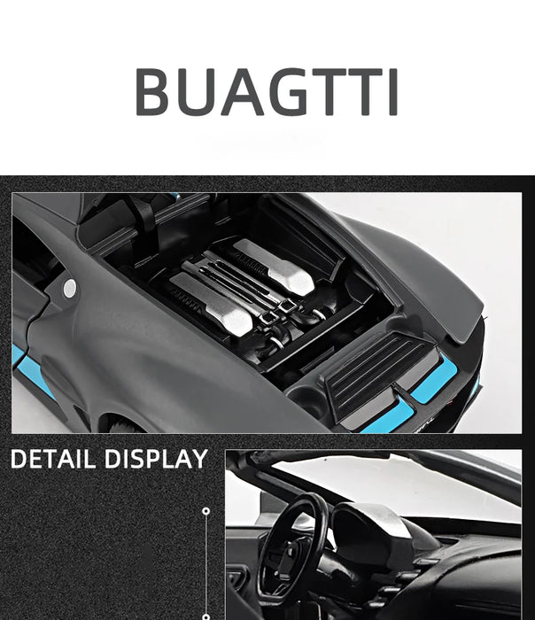 1:32 Alloy Bugatti DIVO Super Sports Car Model Toy Die Cast Pull Back Sound Light Toys Vehicle For Children Kids Gift
