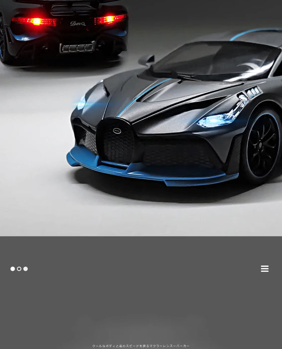 1:32 Alloy Bugatti DIVO Super Sports Car Model Toy Die Cast Pull Back Sound Light Toys Vehicle For Children Kids Gift