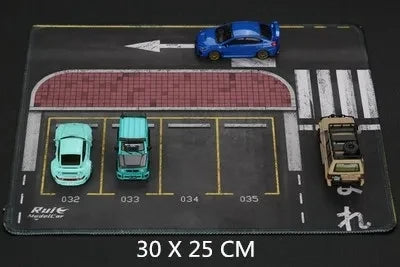 1:64 Scale Car Streets in World Cities Road Scene Accessory Parking Lot Mat For Diecast Vehicle Display Mouse Pad Toys Gifts Fan