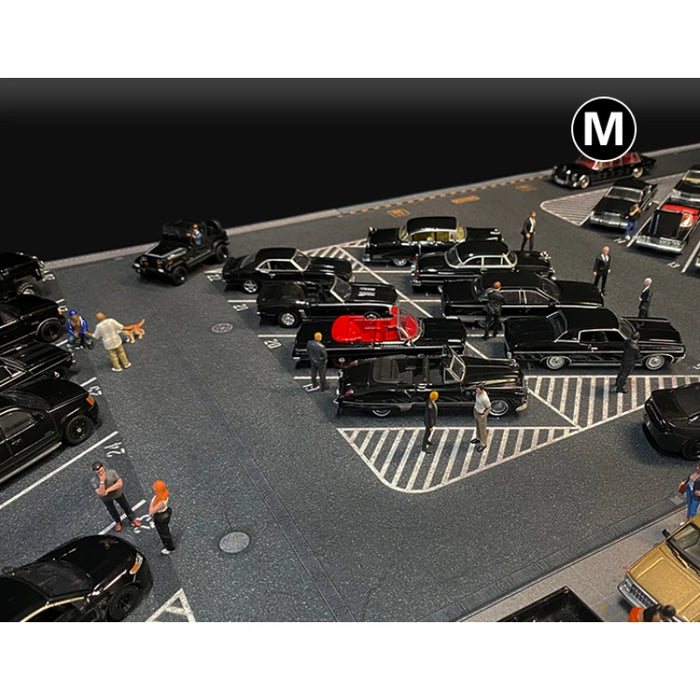 1:64 Scale Car Streets in World Cities Road Scene Accessory Parking Lot Mat For Diecast Vehicle Display Mouse Pad Toys Gifts Fan