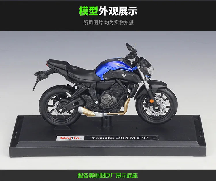 Maisto 1:18 Yamaha 2018 Yamaha Mt-07 mt 07 mt07 Mock-up Alloy Motorcycle Model With Base