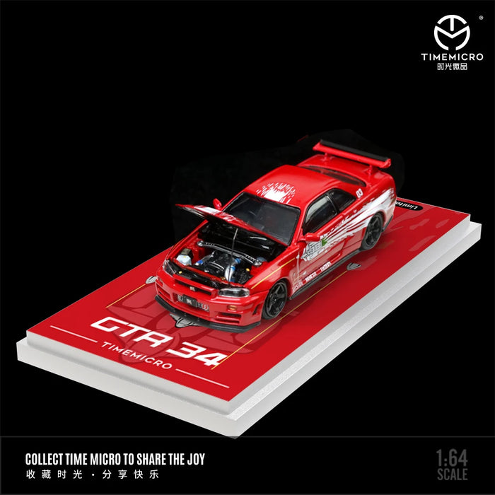 Fuji 1:64 Car Skyline GT-R R34 Nismo Z-Tune alloy model car