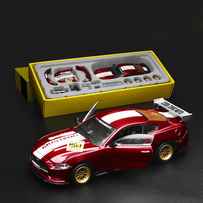 1 / 42 assembled car model alloy material children's toys simulation racing car puzzle toy car collection gift ornaments