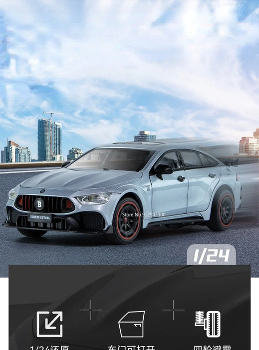1/24 Scale Babos 900 AMG GT63 Toy Sport Car Model Alloy Diecast Kids Toy Sound Light Pull Back Model Car for Boys Birthday Gifts