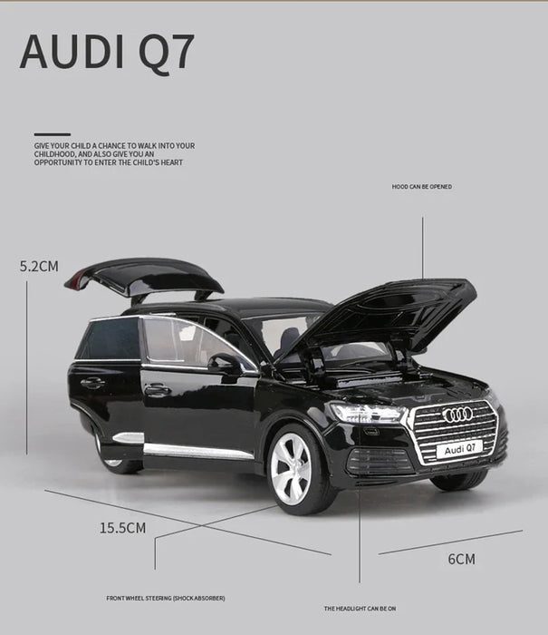 1:32 Audi Q7 SUV Alloy Car Model Diecast & Toy Vehicles Metal Car Model Simulation Sound and Light Collection Childrens Toy Gift