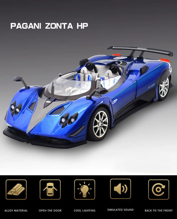 1:24 Pagani Zonda HP Barchetta Alloy Concept Sports Car Model Diecasts Metal Racing Vehicles Car Model Sound Light Kids Toy Gift