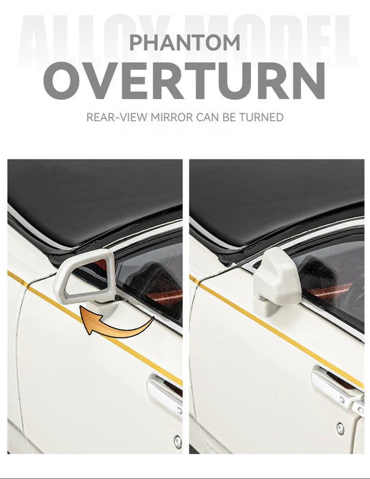 1:18 Rolls-Royce Phantom Model Car, Zinc Alloy Pull Back Toy Diecast Car with Sound and Light, Realistic Modeling Model Toy