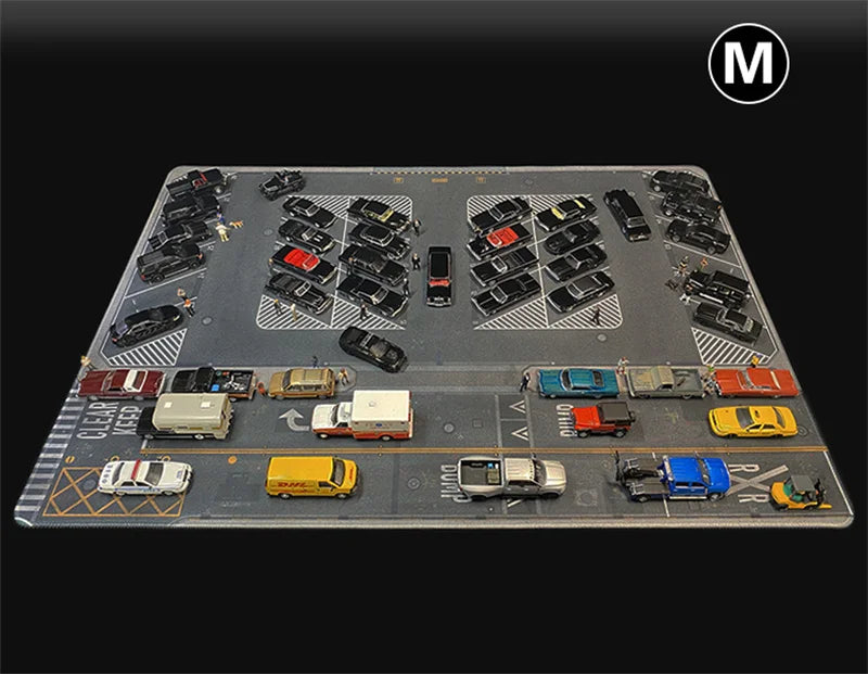 1:64 Scale Car Streets in World Cities Road Scene Accessory Parking Lot Mat For Diecast Vehicle Display Mouse Pad Toys Gifts Fan