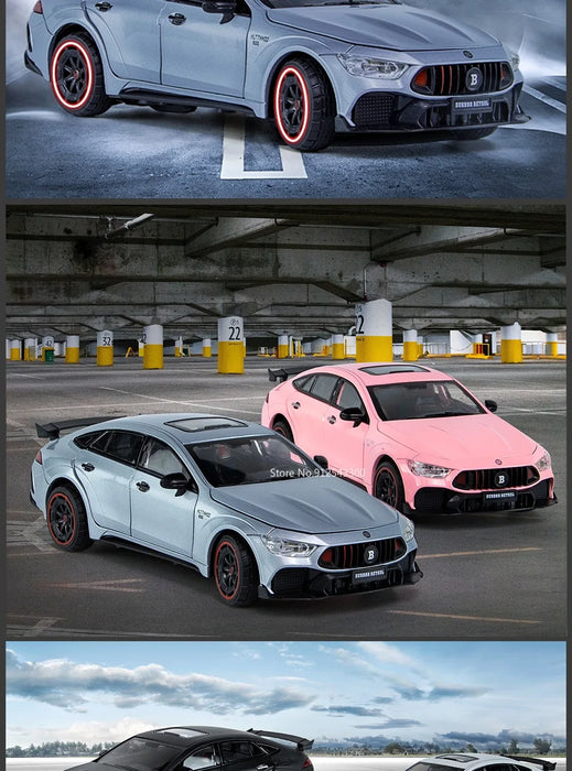 1/24 Scale Babos 900 AMG GT63 Toy Sport Car Model Alloy Diecast Kids Toy Sound Light Pull Back Model Car for Boys Birthday Gifts