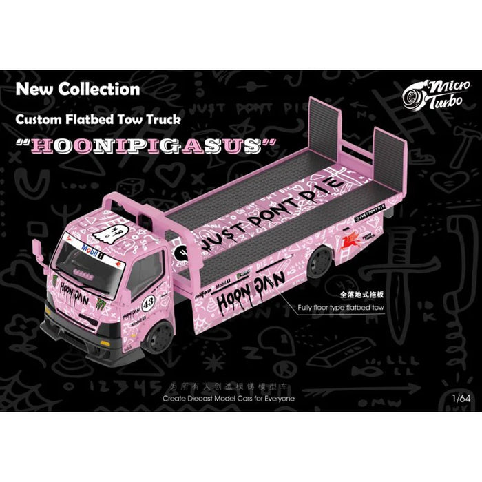1/64 SPOON Dekotora Floor Transport Trailer Rampage Truck hoonipigasus Custom Flatbed Small Scale Alloy Model Diecast