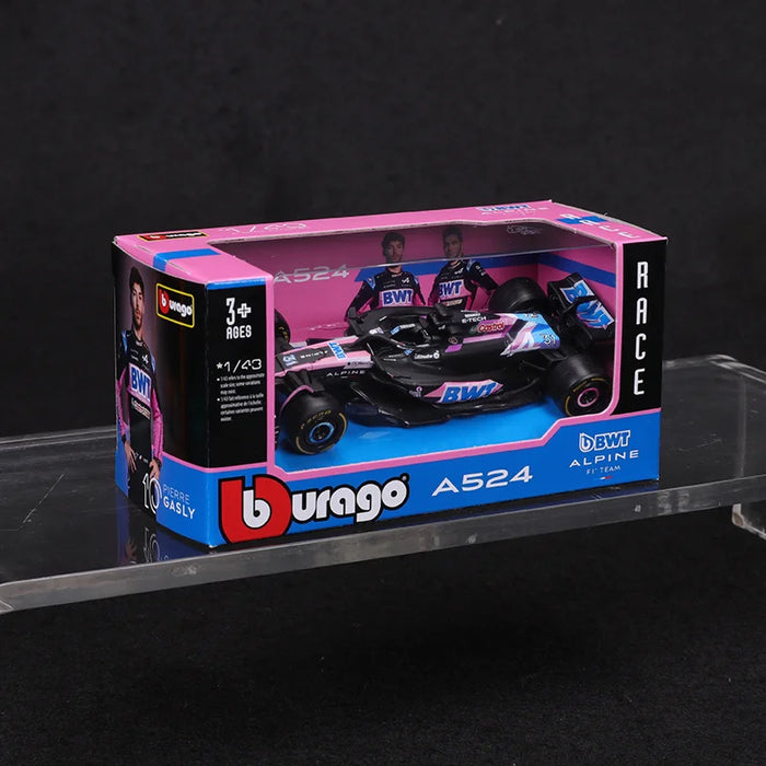 New Bburago 1:43 BWT Alpine F1 Team A524 2024 #31 Esteban Ocon #10 Pierre Gasly  Alloy Car Die Cast Model FORMULA 1 Racing Car