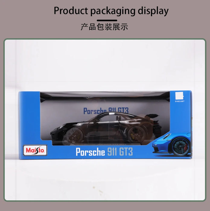 Maisto Porsche 911GT3 2022 Car Model 1:18 PORSHCE Classic Super Sports Car Alloy Luxury Vehicle Diecast Model Kid Toy Gifts