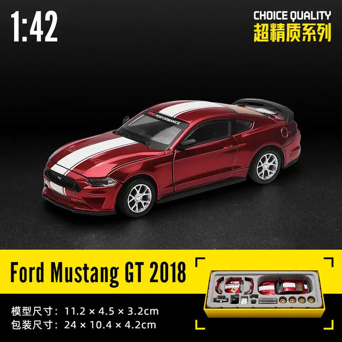 1 / 42 assembled car model alloy material children's toys simulation racing car puzzle toy car collection gift ornaments