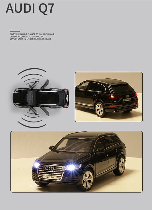 1:32 Audi Q7 SUV Alloy Car Model Diecast & Toy Vehicles Metal Car Model Simulation Sound and Light Collection Childrens Toy Gift