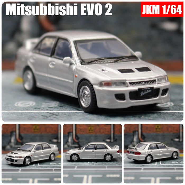 1:64 Mitsubishi Lancer Evolution Ⅱ EVO 2 Toy Car 1/64 JKM Diecast Metal Super Sport Vehicle Model Miniature Collection Gift