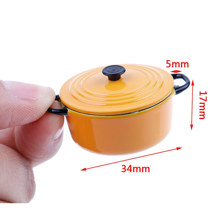 Mini Pot Boiler Pan Miniature Utensils Cooking Ware 1:12 Dollhouse Kitchen Doll House Accessories Play Kitchen Toy