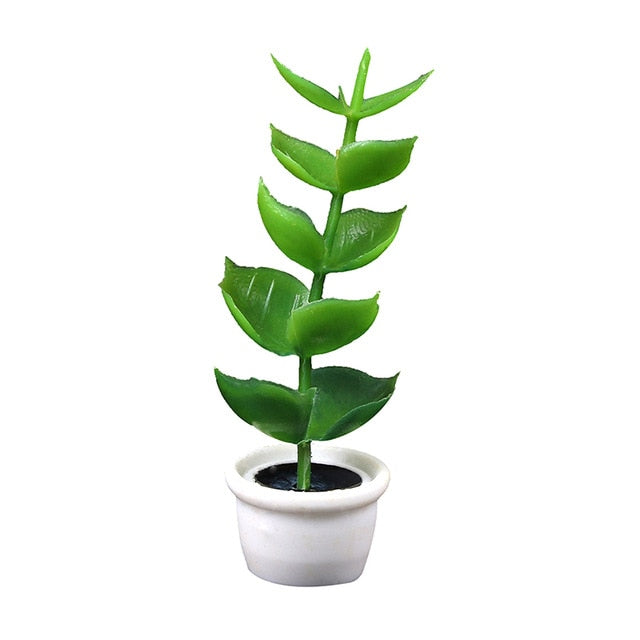 Simulation Potted Plants Green Mini Tree Potted 1:12