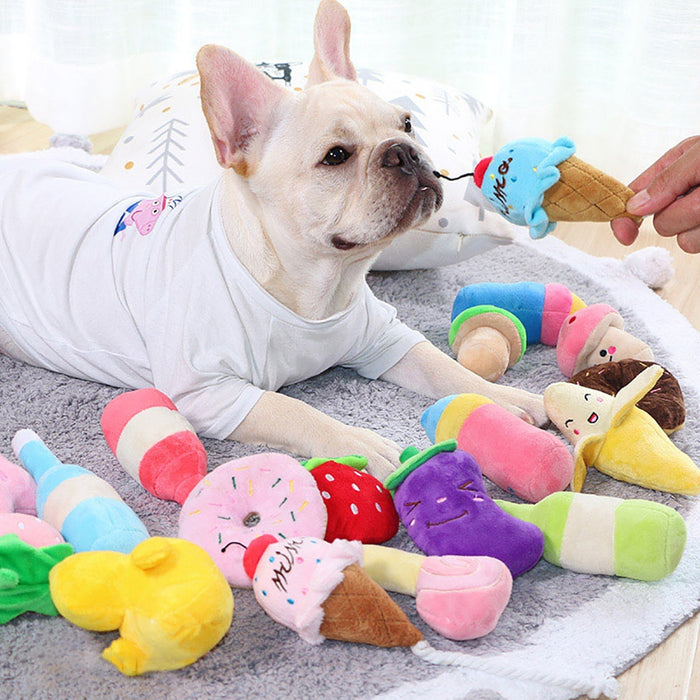Chew Squeaker Squeaky Toy Stuffed Squeaking Pet Toy Animals Cartoon Dog Toys Cute Plush Puzzle For Dogs Cat For Pet Supplies