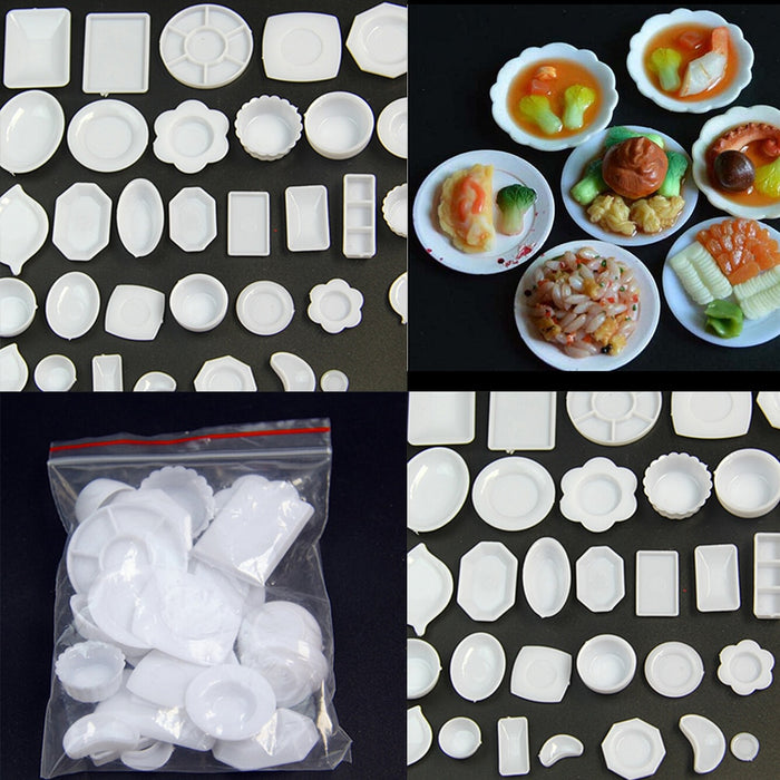 Mini Cup Plate Dish Tableware Miniatures 33Pcs/Set Kitchen Decor Toys for Kids Girls Gifts Doll Accessories Wholesale
