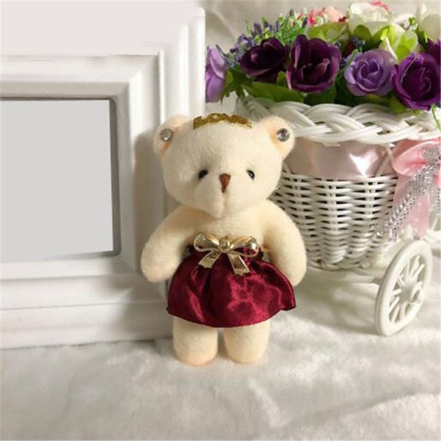 1PCS Plush Bouquet Fluffy Bears Doll Toy Kid Valentine Gift Wholesale 11CM LOVE Bear High Quality Toys Dolls Pendant Unisex Cute