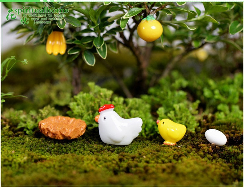 10 Pieces Hen Chicken Chick Egg Nest Miniature