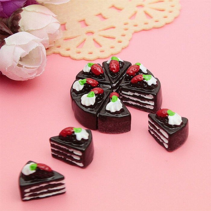 Artificial Fake Food Cake DIY Miniature Toy 10PCS Flat Back Resin Cabochon Decorative Craft Play Doll House