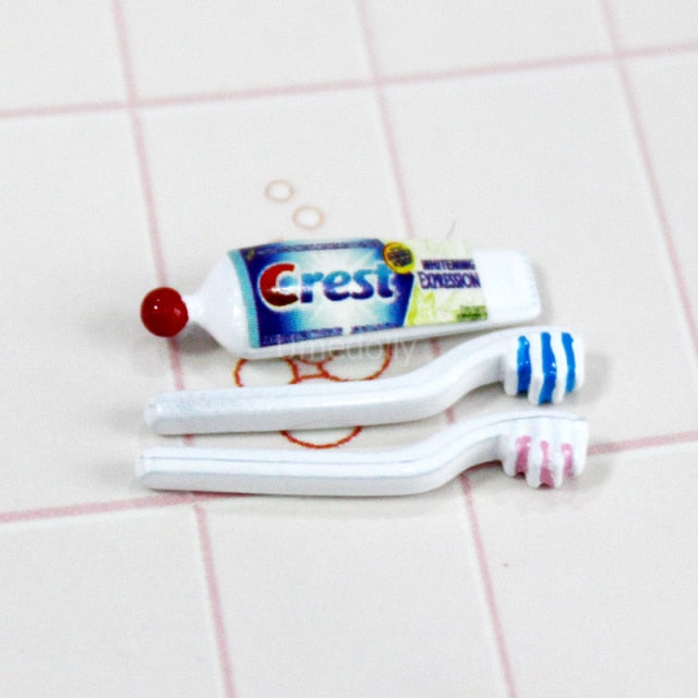 mini cup toothpaste toothbrush miniature 1/6 1/12 doll Cute dollhouse toy for OB11 blyth barbies pullip furniture accessories