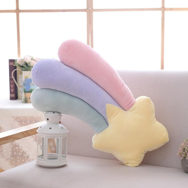round shape stuffed soft ball pillow candy color cloud star moon rainbow pillow cushion home sofa decor pillow gift for friend