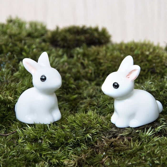 10 Pcs Lovely Rabbit Resin Fairy Miniature