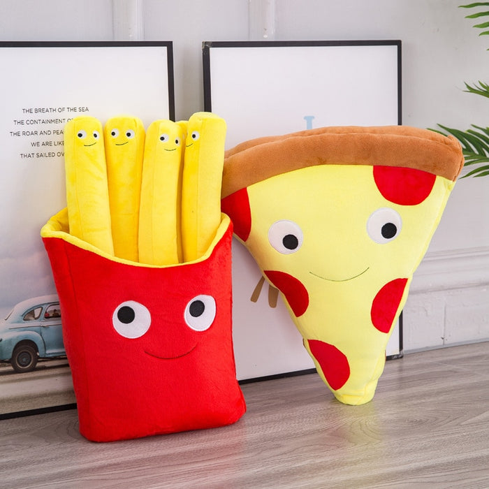 Pillow of Fries Pizza Food Plush Toy Christmas Gift for Kids 30/50cm Stuffed Soft Kawaii  Decoration Doll Valentine Present