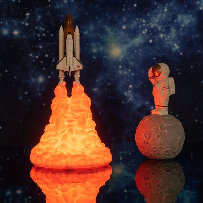 2021 Newest  3D Print Space Shuttle Lamp  Rechargeable Night Light For Space Lovers Moon Lamp as Room Decoration