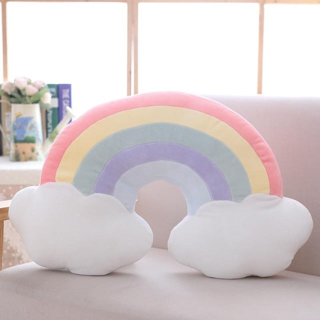 round shape stuffed soft ball pillow candy color cloud star moon rainbow pillow cushion home sofa decor pillow gift for friend