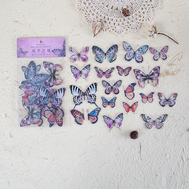 8 Designs 40Pcs/lot Butterfly Deco Stickers