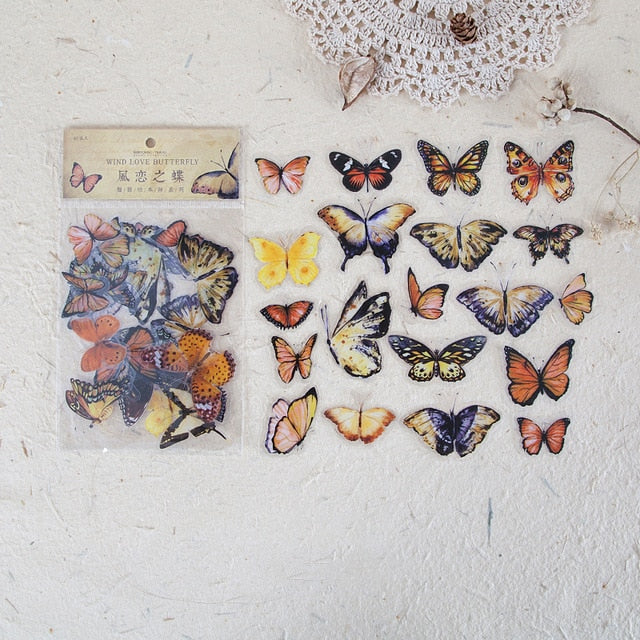 8 Designs 40Pcs/lot Butterfly Deco Stickers