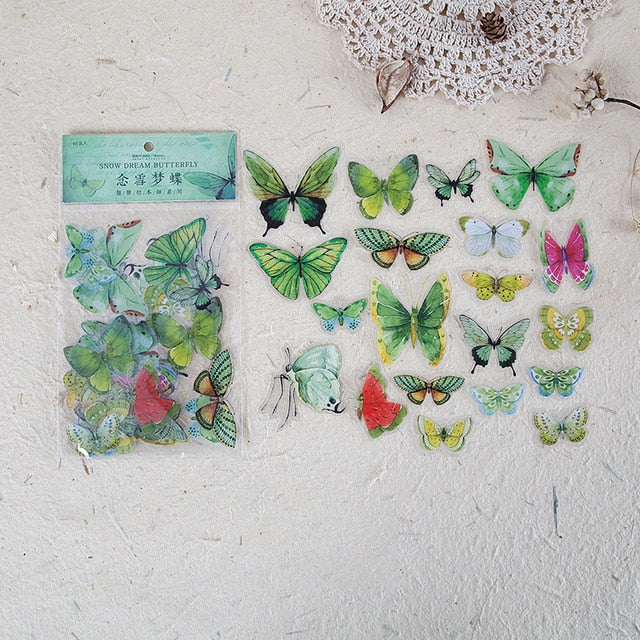 8 Designs 40Pcs/lot Butterfly Deco Stickers