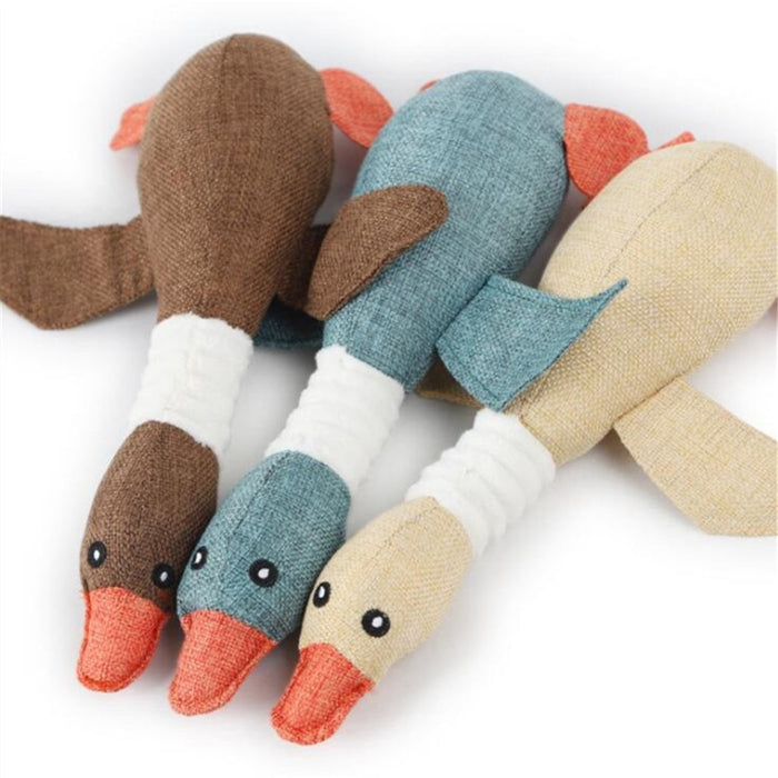 Wild Goose Squeak Toy Squirrel Plush Cartoon Bite Cat Puppy Pet Chew Toy Lovely Cat Dog Toys Animals Linen Cloth