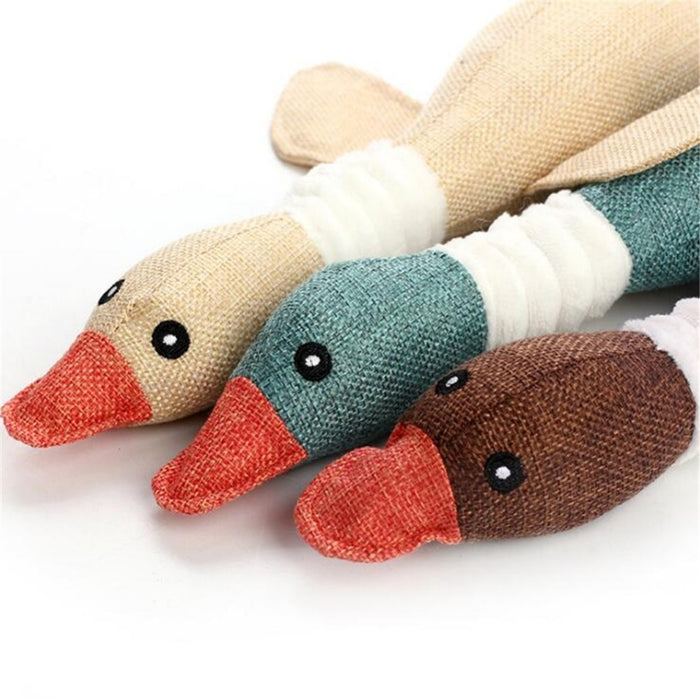 Wild Goose Squeak Toy Squirrel Plush Cartoon Bite Cat Puppy Pet Chew Toy Lovely Cat Dog Toys Animals Linen Cloth