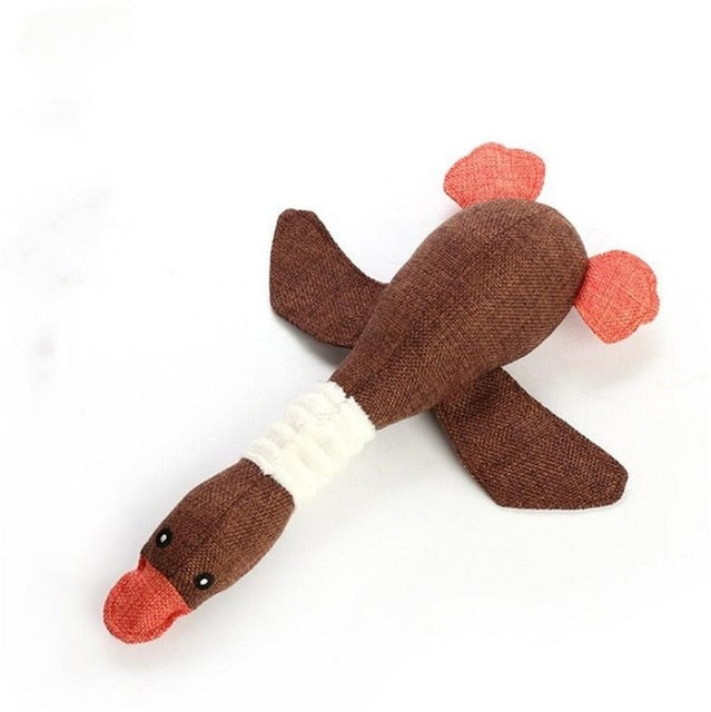 Wild Goose Squeak Toy Squirrel Plush Cartoon Bite Cat Puppy Pet Chew Toy Lovely Cat Dog Toys Animals Linen Cloth