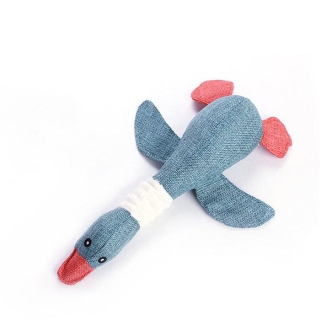 Wild Goose Squeak Toy Squirrel Plush Cartoon Bite Cat Puppy Pet Chew Toy Lovely Cat Dog Toys Animals Linen Cloth