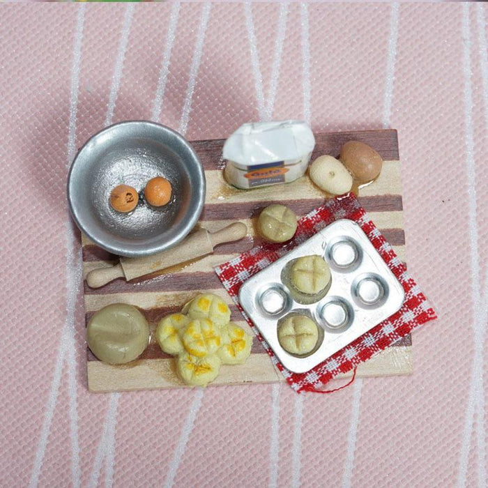 Table Cutting Board Flour Dollhouse Miniature 1:12 Mini Rich Face Point Making Dollhouse Fast Food Doll House Kitchen