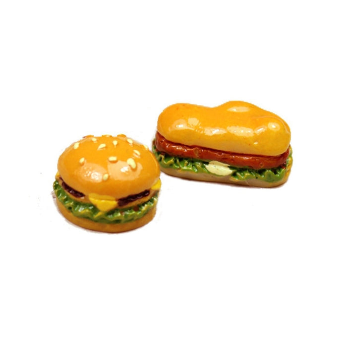 Mini Hamburger Simulation Food 10Pcs/Set Classic Charms DIY Decoration Pretend Play For Doll Kitchen Toys Dollhouse Miniatures