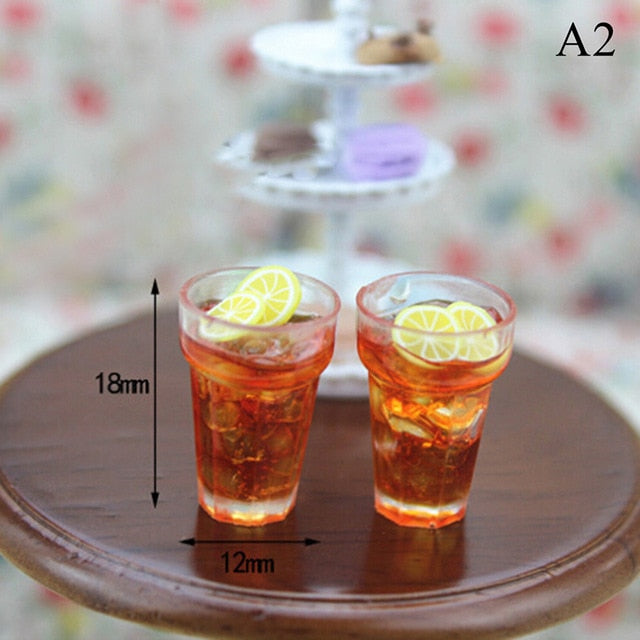 1/12 Dollhouse Miniature Food Mini Resin Fruit Bottle Simulation Drinks Model